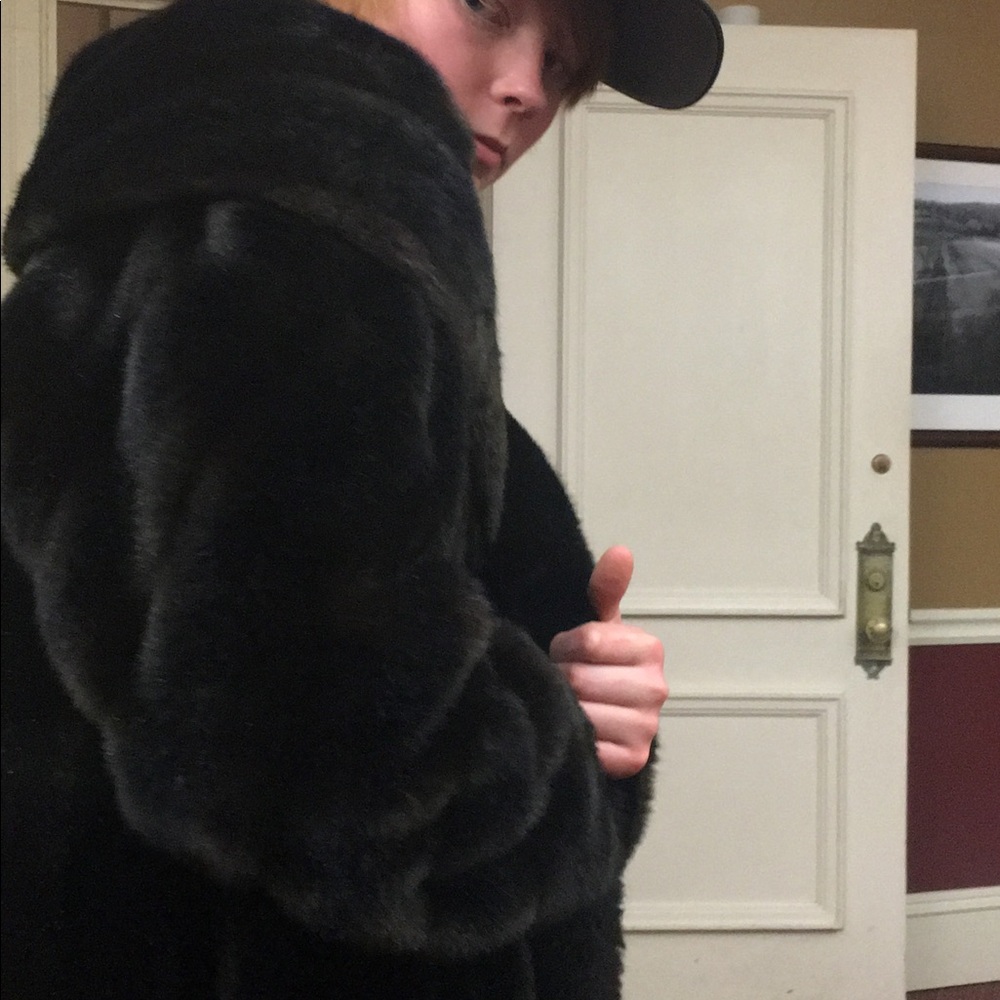 Deep Brown Fur Coat (Faux) - Picture 7 of 8